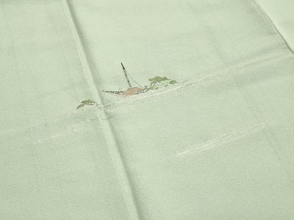 平和屋着物●色留訪問着　総刺繍　草木舟文　金銀糸　正絹　逸品　CAAY8071gh