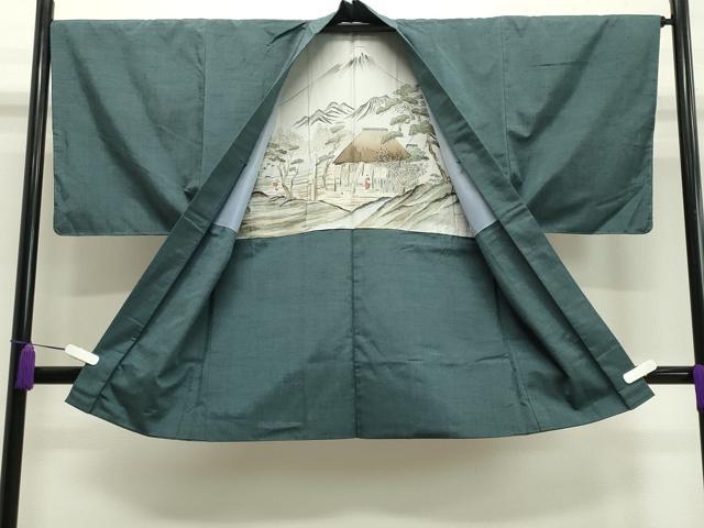 平和屋着物●男性　紬　アンサンブル　霞文　正絹　逸品　CAAY8076gh