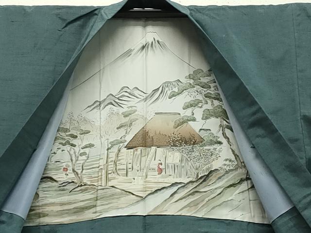 平和屋着物●男性　紬　アンサンブル　霞文　正絹　逸品　CAAY8076gh