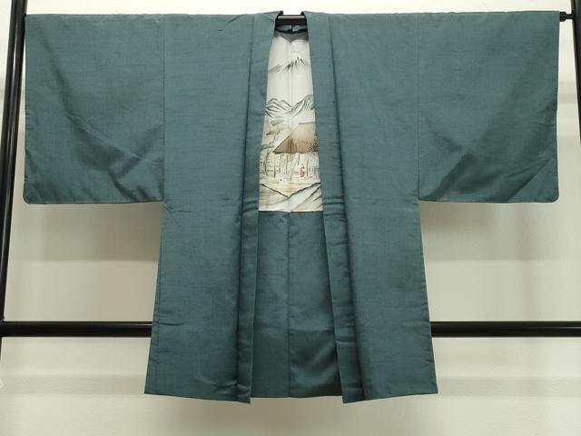 平和屋着物●男性　紬　アンサンブル　霞文　正絹　逸品　CAAY8076gh