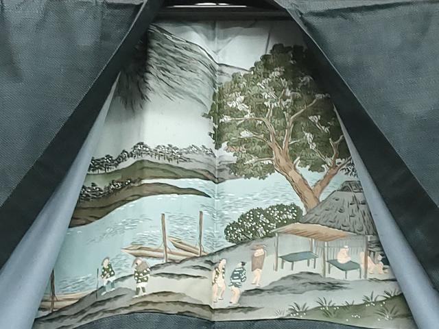 平和屋着物●男性　本場大島紬　アンサンブル　100亀甲　総詰め　正絹　逸品　CAAY8077gh