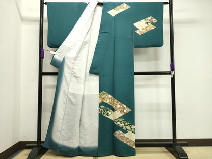 平和屋着物●訪問着　刺繍　梅松花文　金彩　正絹　逸品　CAAY8091gh
