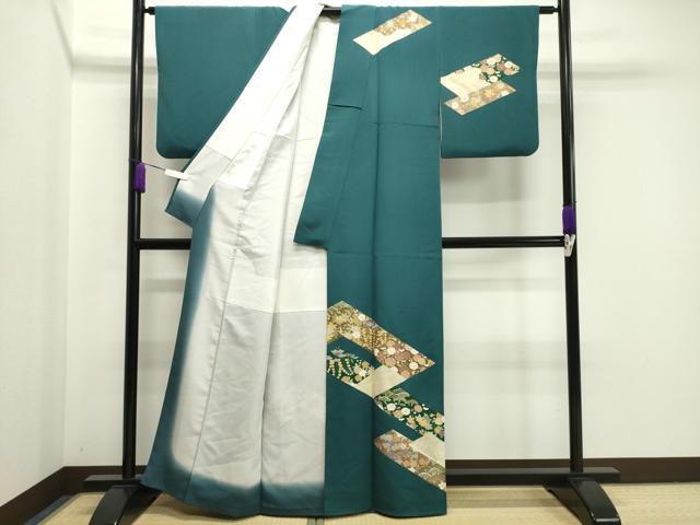 平和屋着物●訪問着　刺繍　梅松花文　金彩　正絹　逸品　CAAY8091gh