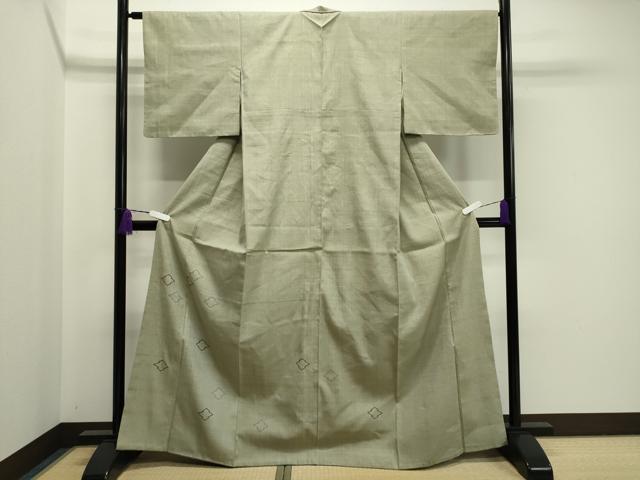 平和屋着物●中国三大刺繍　相良刺繍　総刺繍　色留訪問着　紬地　松皮菱文　正絹　逸品　CAAY8093gh