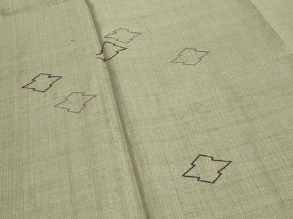 平和屋着物●中国三大刺繍　相良刺繍　総刺繍　色留訪問着　紬地　松皮菱文　正絹　逸品　CAAY8093gh
