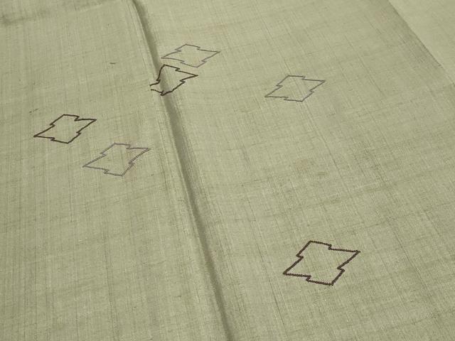 平和屋着物●中国三大刺繍　相良刺繍　総刺繍　色留訪問着　紬地　松皮菱文　正絹　逸品　CAAY8093gh