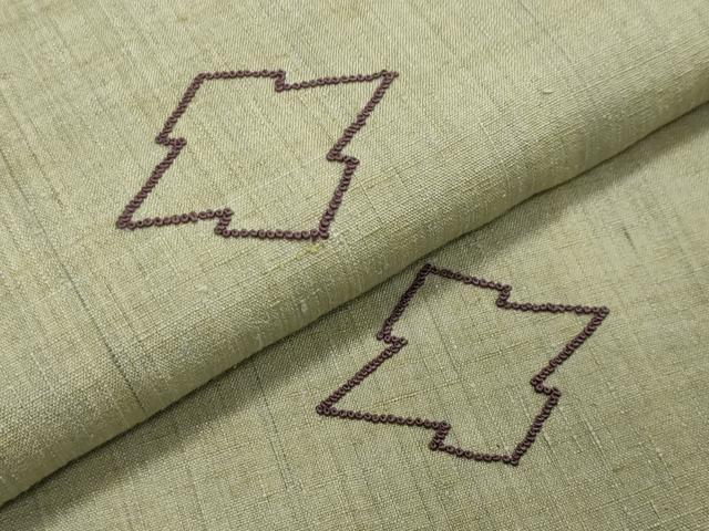 平和屋着物●中国三大刺繍　相良刺繍　総刺繍　色留訪問着　紬地　松皮菱文　正絹　逸品　CAAY8093gh