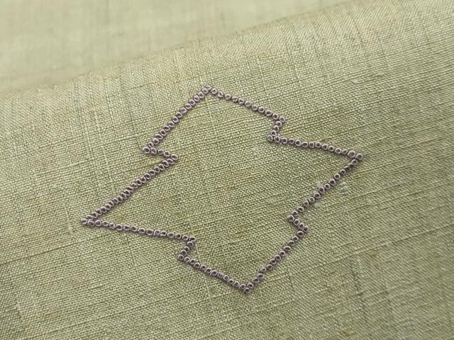 平和屋着物●中国三大刺繍　相良刺繍　総刺繍　色留訪問着　紬地　松皮菱文　正絹　逸品　CAAY8093gh