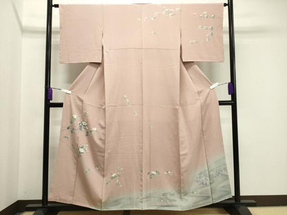 平和屋着物●十日町友禅作家　阿部佳雪　訪問着　流水枝椿　暈し染め　正絹　逸品　CAAY8099gh
