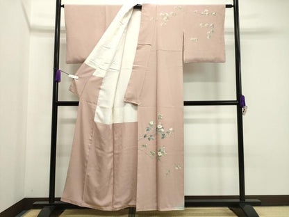 平和屋着物●十日町友禅作家　阿部佳雪　訪問着　流水枝椿　暈し染め　正絹　逸品　CAAY8099gh