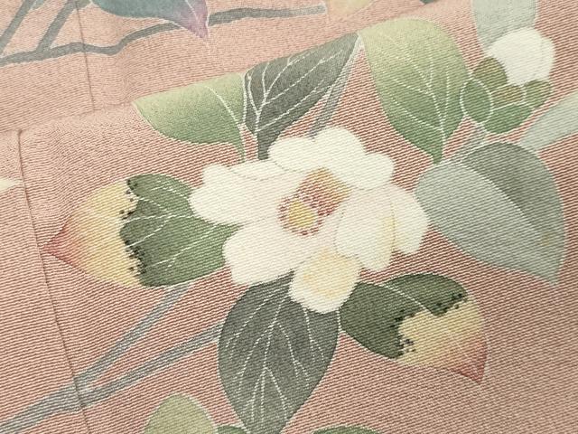 平和屋着物●十日町友禅作家　阿部佳雪　訪問着　流水枝椿　暈し染め　正絹　逸品　CAAY8099gh