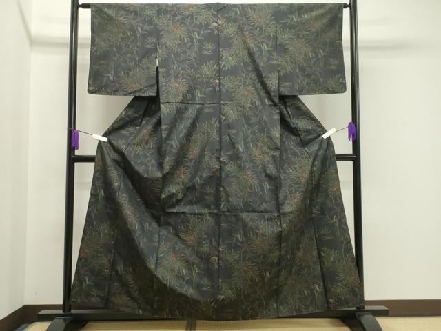 平和屋着物●本場大島紬　笹竹文　正絹　逸品　CAAY8102gh