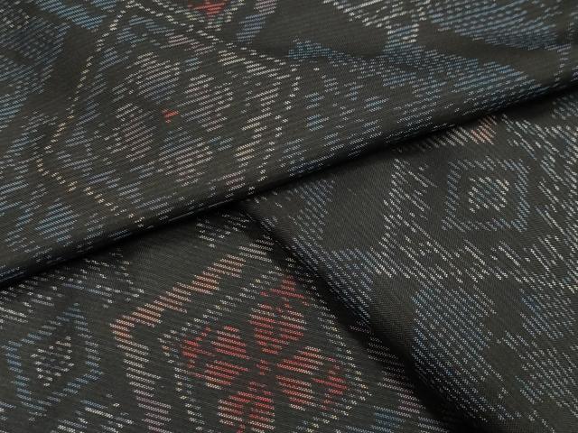 平和屋着物●本場大島紬 菱吉祥花文 正絹 逸品 CAAY8113gh
