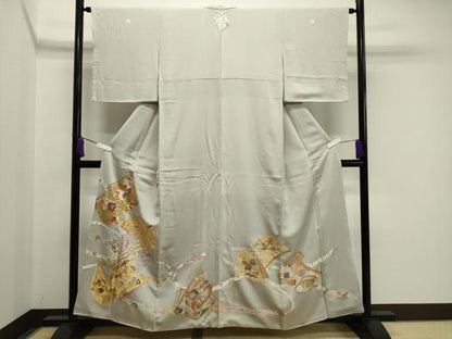 平和屋着物●豪華色留袖 駒刺繍 誰が袖 金彩 正絹 逸品 未使用 CAAY8128gh