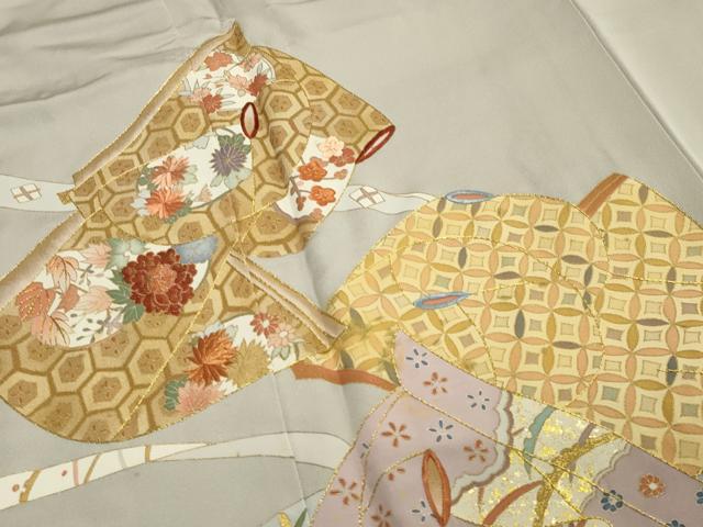 平和屋着物●豪華色留袖 駒刺繍 誰が袖 金彩 正絹 逸品 未使用 CAAY8128gh