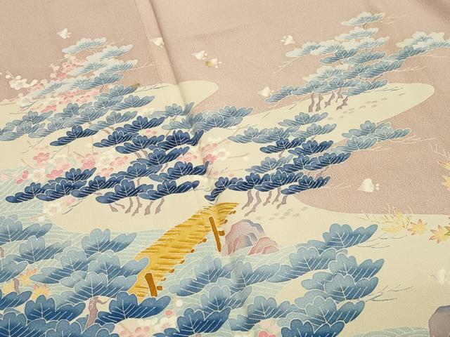 平和屋着物●本加賀友禅作家　大村洋子　色留袖　千鳥　浜松文　正絹　逸品　CAAY8131gh