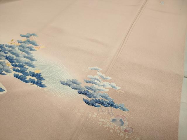 平和屋着物●本加賀友禅作家　大村洋子　色留袖　千鳥　浜松文　正絹　逸品　CAAY8131gh