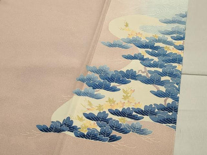 平和屋着物●本加賀友禅作家　大村洋子　色留袖　千鳥　浜松文　正絹　逸品　CAAY8131gh