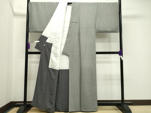 平和屋着物●江戸小紋　花菱文　黒地　正絹　逸品　CAAY8136gh