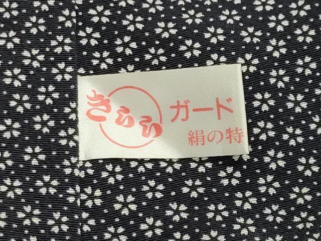 平和屋着物●江戸小紋　花菱文　黒地　正絹　逸品　CAAY8136gh