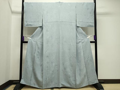 平和屋着物●上質な色無地 陶器花地紋 水色 正絹 逸品 未使用 CAAY8141gh