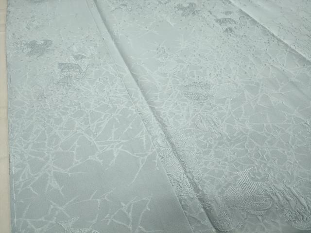 平和屋着物●上質な色無地 陶器花地紋 水色 正絹 逸品 未使用 CAAY8141gh