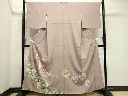 平和屋着物●豪華色留袖　作家物　駒刺繍　鳳凰花文　金彩　正絹　逸品　CAAY8145gh