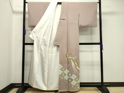 平和屋着物●豪華色留袖　作家物　駒刺繍　鳳凰花文　金彩　正絹　逸品　CAAY8145gh
