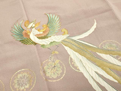 平和屋着物●豪華色留袖　作家物　駒刺繍　鳳凰花文　金彩　正絹　逸品　CAAY8145gh