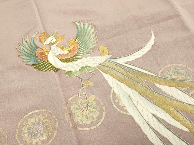 平和屋着物●豪華色留袖　作家物　駒刺繍　鳳凰花文　金彩　正絹　逸品　CAAY8145gh