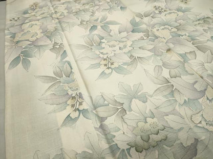 平和屋着物●上質な紬　草花文　正絹　逸品　CAAY8160gh