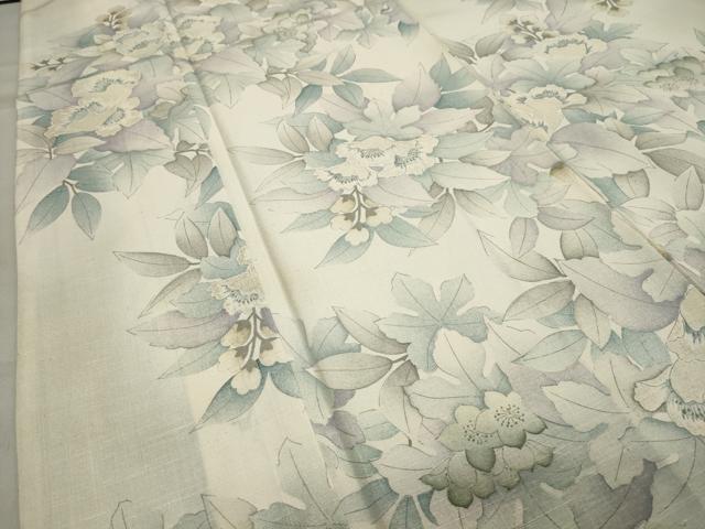 平和屋着物●上質な紬　草花文　正絹　逸品　CAAY8160gh