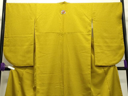 平和屋着物●小振袖　二尺袖　金色　洗える着物　CAAY8166gh