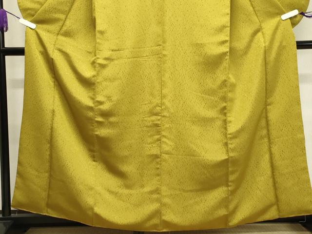 平和屋着物●小振袖　二尺袖　孔雀花文　菜種油色　金銀彩　洗える着物　CAAY8167gh