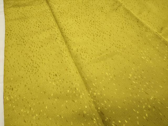 平和屋着物●小振袖　二尺袖　孔雀花文　菜種油色　金銀彩　洗える着物　CAAY8167gh