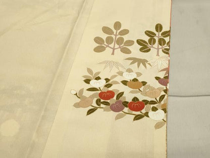 平和屋着物●訪問着　駒刺繍　松竹梅文　暈し染め　金銀彩　正絹　逸品　CAAY8173gh