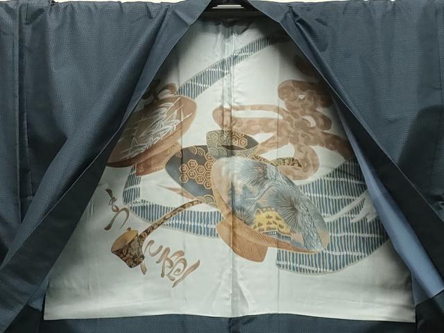 平和屋着物●男性 本場大島紬 アンサンブル 100亀甲 総詰め 正絹 逸品 CAAY8178gh