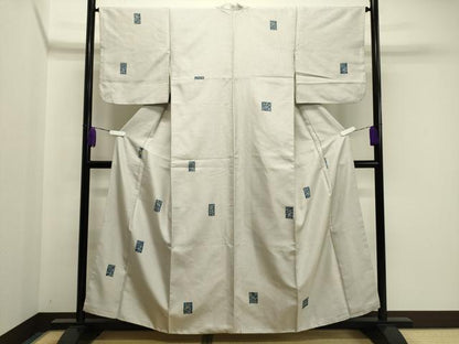 平和屋着物●上質な紬　色紙草花文　正絹　逸品　CAAY8188gh