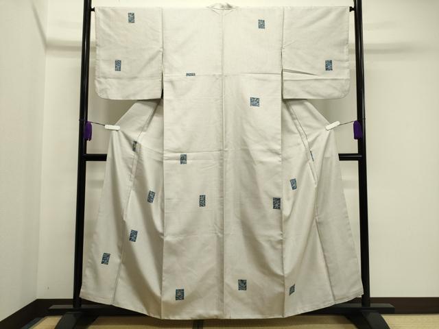平和屋着物●上質な紬　色紙草花文　正絹　逸品　CAAY8188gh