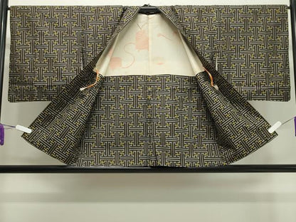 平和屋着物●本場大島紬 龍郷絣 秋名バラ アンサンブル 正絹 逸品 CAAY8217gh