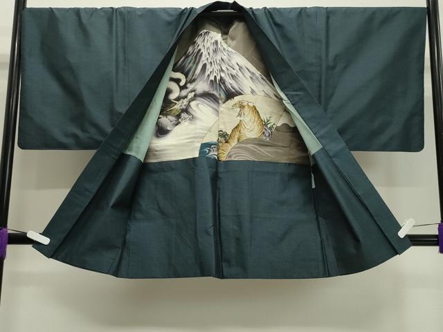 平和屋着物●男性　本場大島紬　アンサンブル　80亀甲　総詰め　正絹　逸品　CAAY8220gh