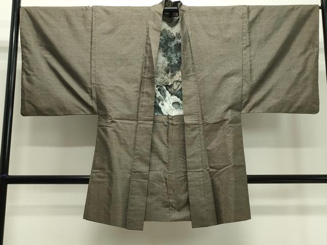 平和屋着物●男性　本場大島紬　アンサンブル　幾何学文　正絹　逸品　CAAY8221gh