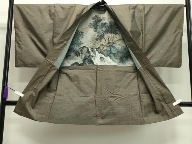 平和屋着物●男性　本場大島紬　アンサンブル　幾何学文　正絹　逸品　CAAY8221gh