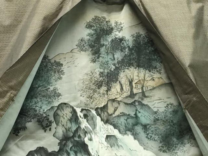 平和屋着物●男性　本場大島紬　アンサンブル　幾何学文　正絹　逸品　CAAY8221gh