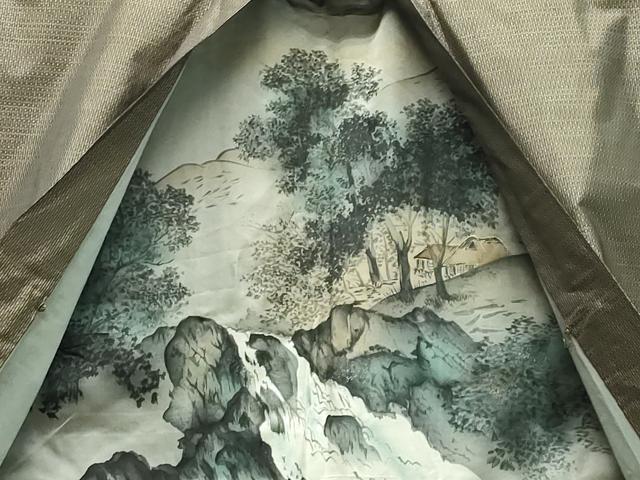 平和屋着物●男性　本場大島紬　アンサンブル　幾何学文　正絹　逸品　CAAY8221gh