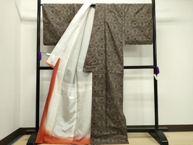 平和屋着物●本場大島紬 龍郷絣 ロング丈 正絹 逸品 CAAY8233gh