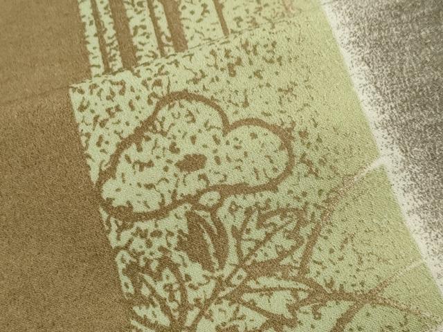平和屋着物■小紋　市松草花文　暈し染め　洗える着物　CAAY8332gh
