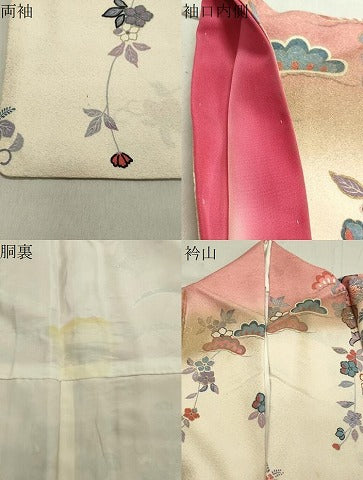 平和屋着物●訪問着 雪芝花文 暈し染め 金銀彩 正絹 逸品 CAAY8341gh
