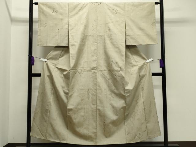 平和屋着物●上質な小紋 紬地 花唐草文 金彩 正絹 逸品 CAAY8347gh