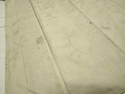 平和屋着物●上質な小紋 紬地 花唐草文 金彩 正絹 逸品 CAAY8347gh